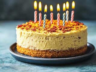 Celebrating with Delicious Cake: Candles, Crumbs, and Creamy Delight on a Special Occasion