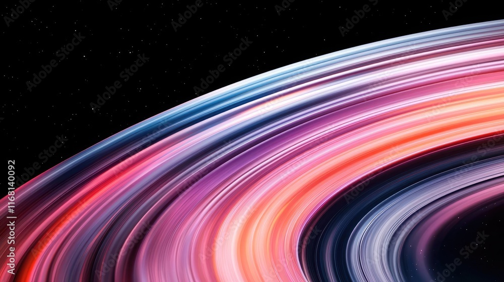 Poster galaxy abstract background idea. vibrant abstract pattern featuring colorful light trails on a dark 