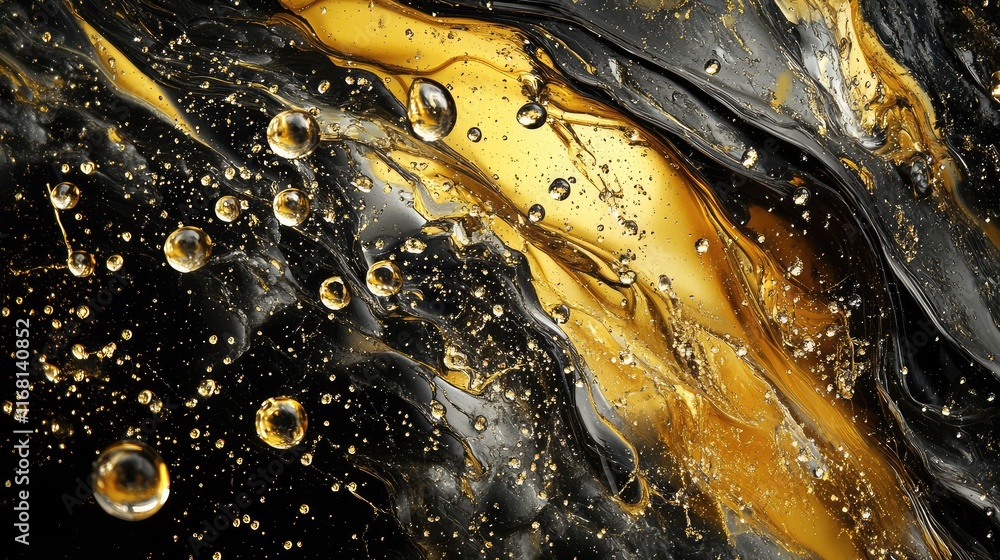 Poster dramatic splash of water droplets colliding dynamically, forming intricate patterns on a dark backgr