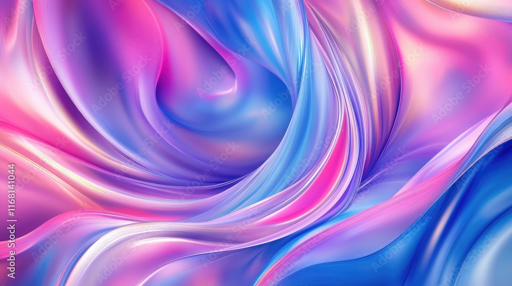 Poster dynamic flowing lines with soft glowing effects in ai-inspired abstract technology background with c
