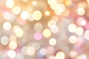 Fototapeta premium Abstract Festive Bokeh Background: Shimmering Lights and Warm Colors