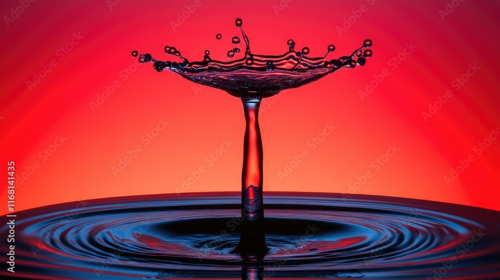 Poster elegant splash effect with crystal-clear water captured dynamically in mid-air against a clean neutr