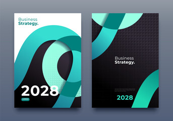 Fototapeta premium Corporate Cover Design A4 Template. Business Template, Brochure, Annual Report, Magazine, Poster, Presentation, Portfolio, Flyer, Proposal, Banner, Website, Vector Illustration, Green and Black.