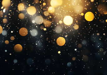 Obraz premium Golden Bokeh Lights Background: Festive Sparkle and Shimmer