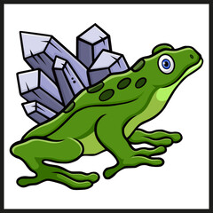 Illustration of cartoon cute frog
