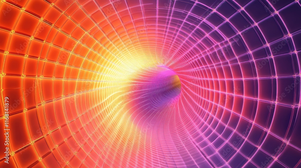 Poster futuristic digital ai grid glowing with vibrant light effects and dynamic geometric patterns in a sl