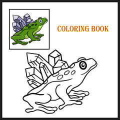 cartoon cute frog for coloring book