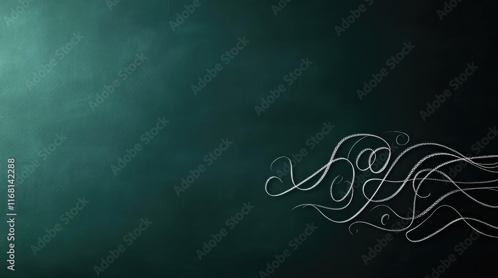 Poster chalkboard abstract background concept. abstract background with flowing lines on a dark surface, id