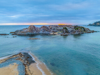 Cloud-covered sunrise over Guerilla Bay