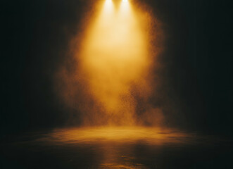 Obraz premium Golden Spotlight Illuminating Hazy Ambiance