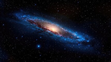 Galaxy abstract background idea. Vivid depiction of a galaxy, showcasing cosmic beauty and stellar formations.