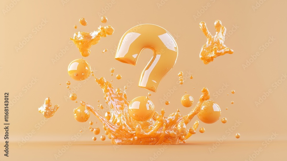Poster exploring creative ideas question mark splash in abstract environment