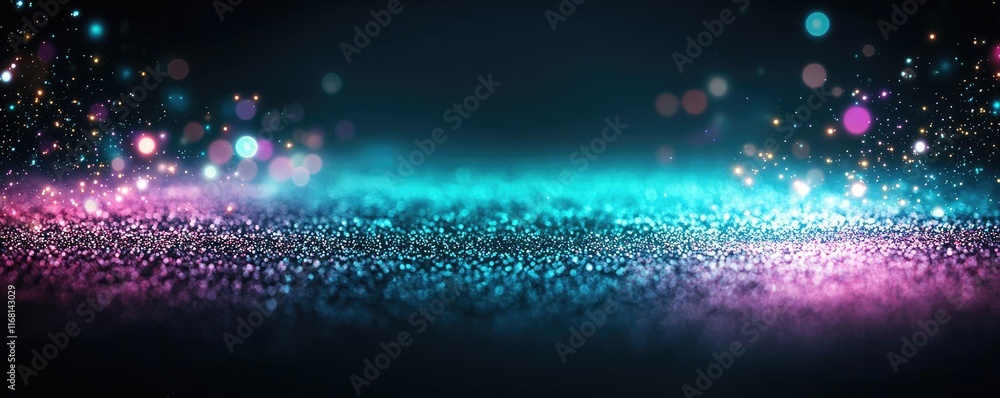Poster galaxy abstract background idea. vibrant abstract background with colorful light dots and glittering