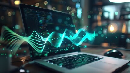 A joyful young farmer hugs a cow in a modern barn, emphasizing animal welfare and healthcare in a contemporary cattle farming environment