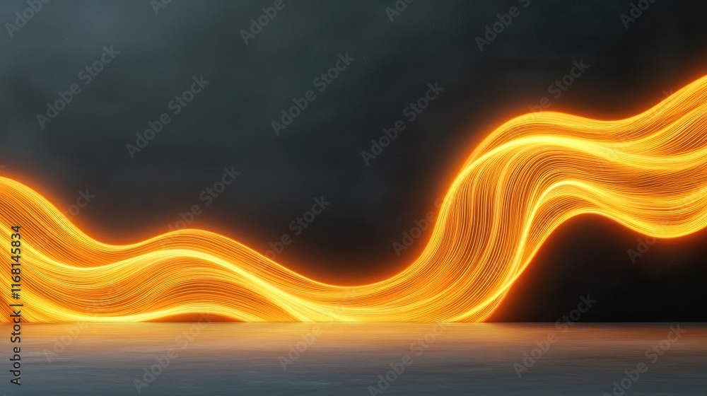 Poster chalkboard abstract background concept. abstract light wave pattern in orange color creating dynamic