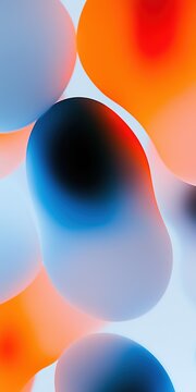 Abstract Fluid Shapes with Vibrant Blue and Orange Glow Digital Illustration for Mobile Wallpaper