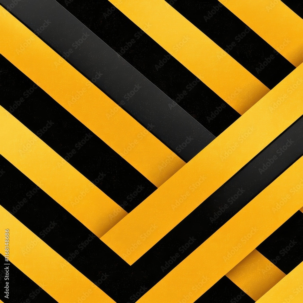 Poster dynamic geometric patterns in bold yellow and black graphic design abstract
