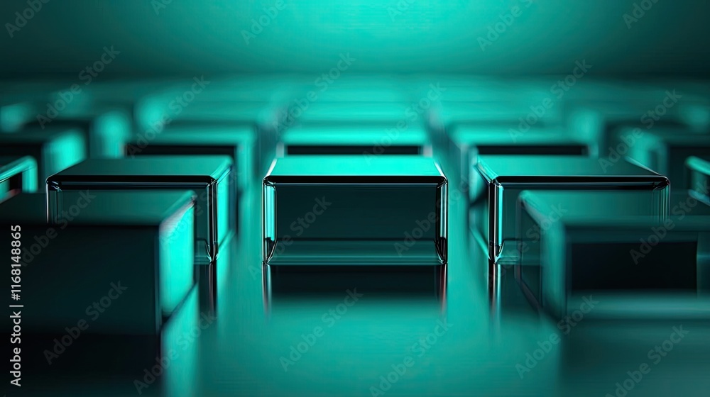 Poster velvet abstract background idea. abstract digital blocks with a subtle turquoise glow create a moder