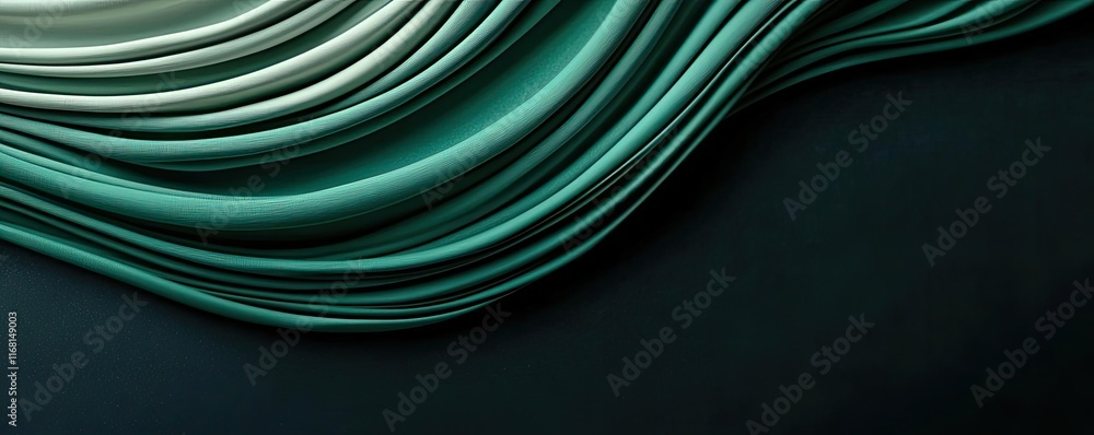 Poster chalkboard abstract background concept. abstract wave pattern in green and black tones for creative 