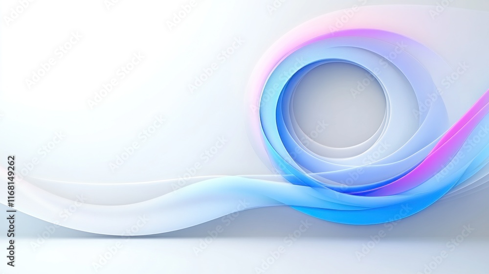 Poster abstract design with smooth curves and soft colors.