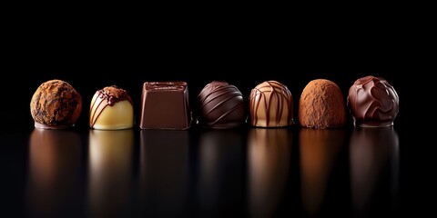 A Delightful Row of Gourmet Chocolates