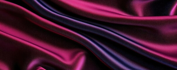 Obraz premium Velvet abstract background idea. Luxurious silk fabric with elegant flowing waves in deep purple and magenta hues.