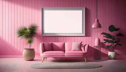 Artistic 3D Pink Studio with Blank Space Design