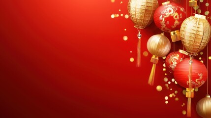 Celebrating Lunar New Year with Lanterns Vibrant Decor Festive Atmosphere