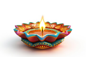 Diwali festival decorative object that can put with diwa lamp for decoration on white background.