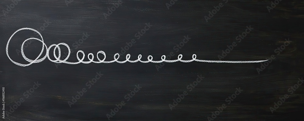 Poster chalkboard abstract background concept. a minimalist line drawing featuring a spiral and straight li