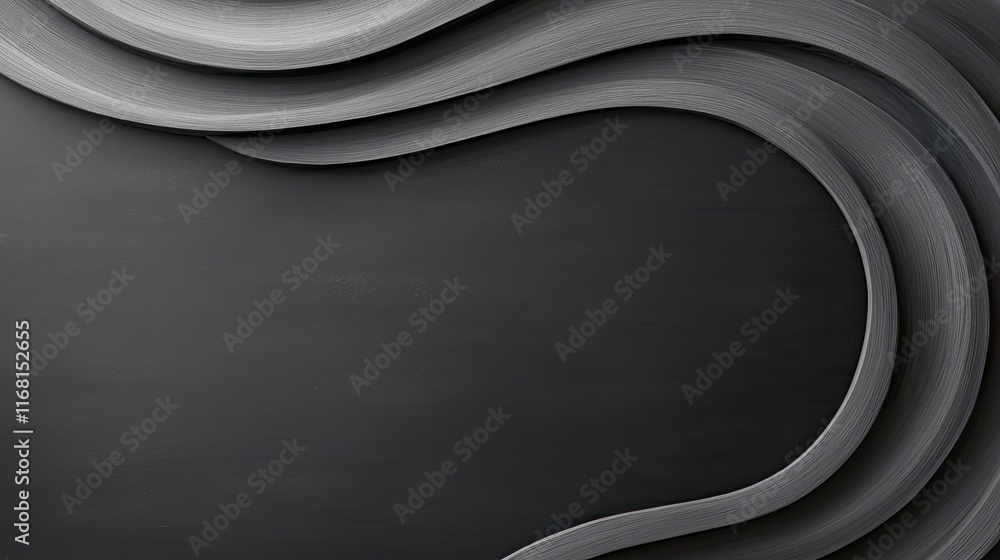Poster chalkboard abstract background concept. abstract curves in shades of gray create a modern and stylis