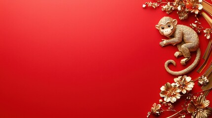 Celebrating Lunar New Year with Golden Monkey Decorations Festive Setting