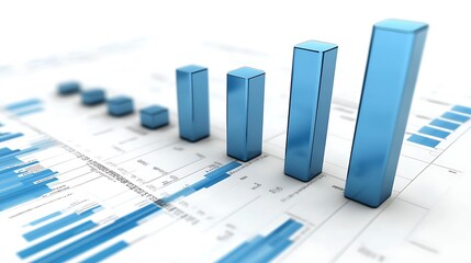 Ascending Blue Bar Graph: Visualizing Growth and Progress in Business Analytics