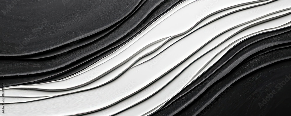 Poster chalkboard abstract background concept. abstract black and white textured background with wavy lines