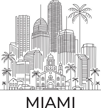 Miami City Line Draw Simple Minimalist