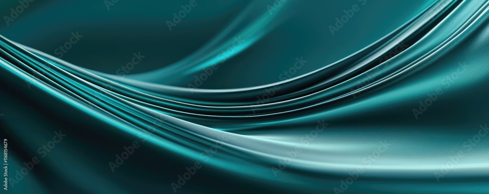 Poster velvet abstract background idea. elegant teal fabric waves create a soothing, dynamic abstract backg