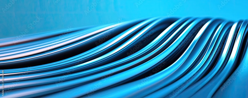 Poster velvet abstract background idea. abstract lines create a wave pattern with a blue gradient, ideal fo