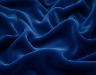 Obraz premium Deep Blue Velvet Drapery: A Luxurious Textured Abstract