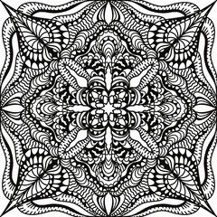 Abstract style painting, Painting for coloring, Black line drawing, Doodle style drawing, Black line art without a definite shape as a circle, With white background, Art, Mandala.