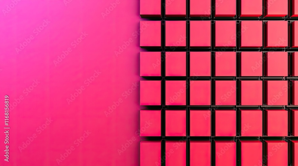 Poster grid abstract background concept. abstract geometric pattern with vibrant pink tones for creative de