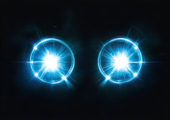 Obraz premium Dual Celestial Burst: A Symphony of Light and Energy