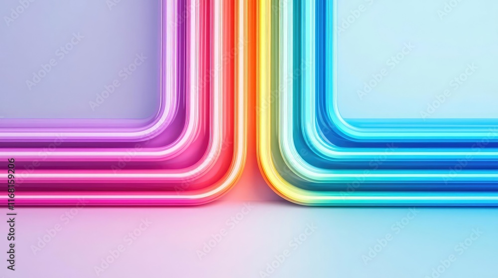 Poster rainbow abstract background idea. colorful abstract lines create a vibrant and modern background for