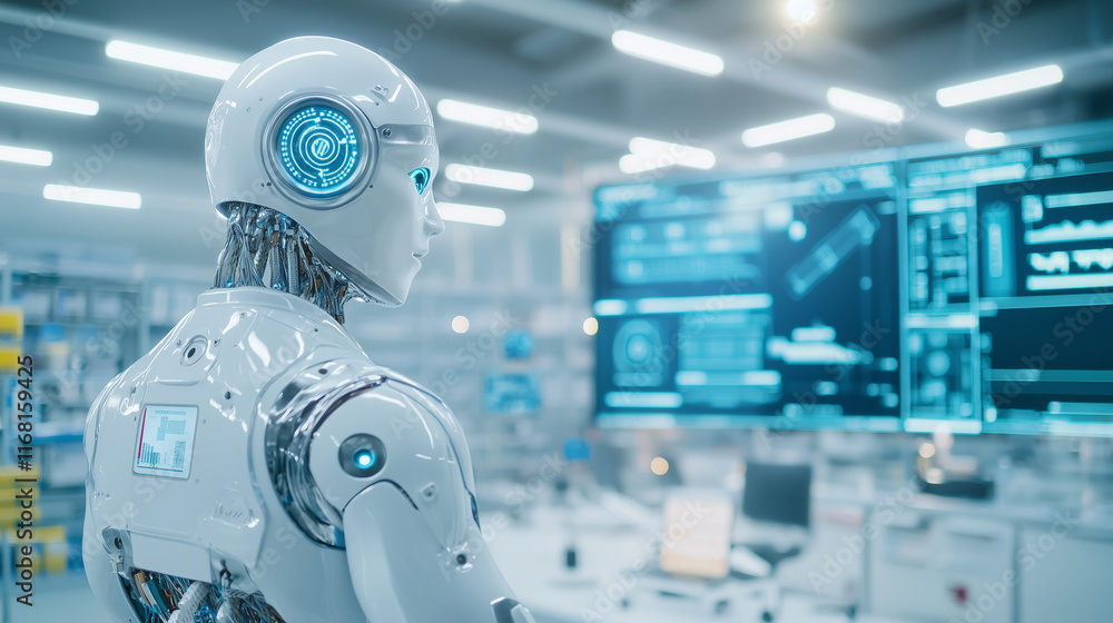 Poster ai robot in tech lab
