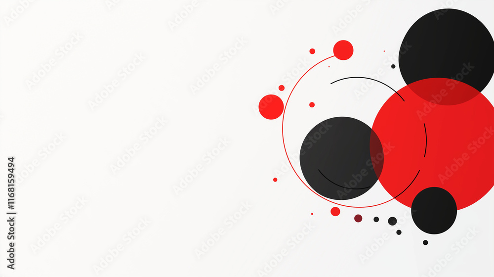 Poster abstract red and black circle pattern design