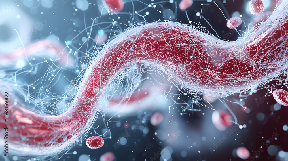 Poster abstract network of blood vessels: a captivating microscopic view of a complex network of blood vess