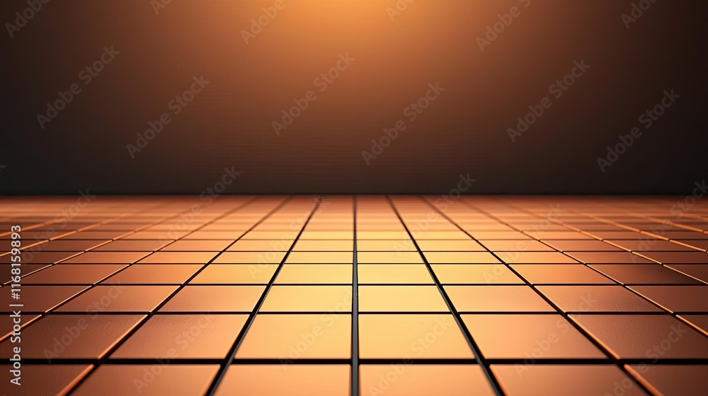 Aufkleber Grid abstract background concept. A visually striking grid of tiles illuminated by warm light, perfect for backgrounds.