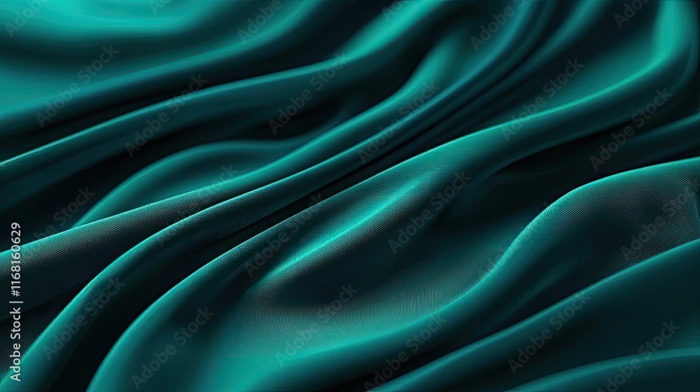 Poster velvet abstract background idea. elegant turquoise fabric texture creating a sense of depth and luxu