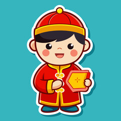 cartoon illustration chinese new year