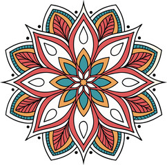 A highly detailed mandala design resembling a vibrant flower 