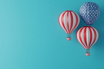 Obraz premium Air balloons in the colors of the USA flag 